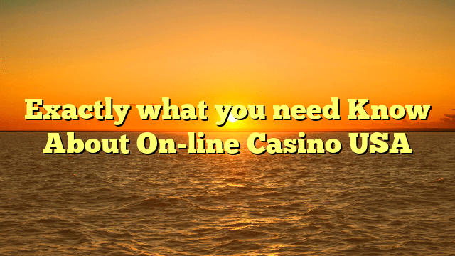 Exactly what you need Know About On-line Casino USA